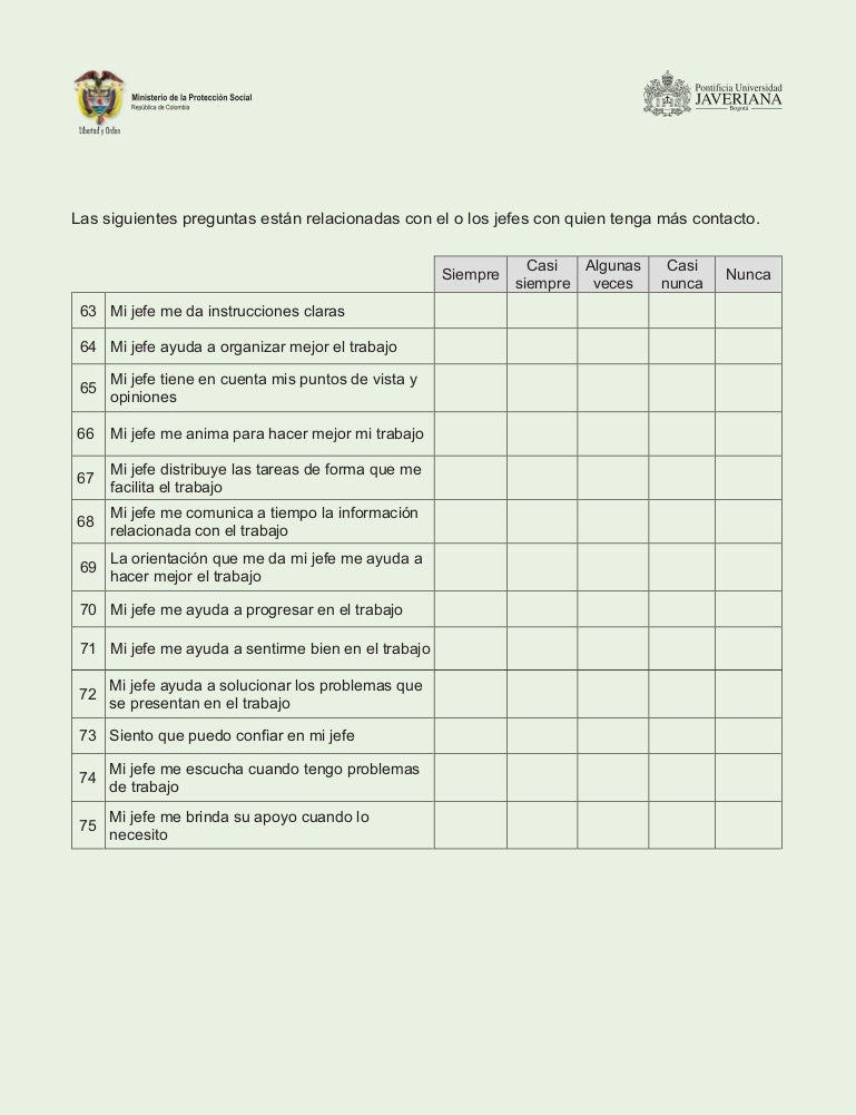 cuestionario de factores de riesgo psicosocial extralaboral
